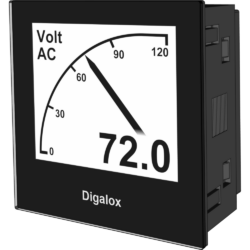 TDE Instruments Digalox DPM72-AV digital panel meter for current, frequency and voltage measurement.