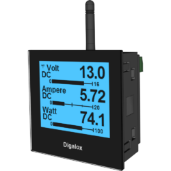 TDE Instruments Digalox DPM72-MPN+ digital panel meter with 2 measurement inputs for measuring electrical quantities including energy meter with USB, RS485 or XBEE interface.