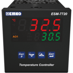 EMKO ESM-7720 Régulateur de température PID avec fonction de chauffage et de refroidissement et 3 sorties.