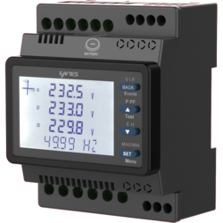 ENTES MPR-2 mains analyser for top-hat rail with display