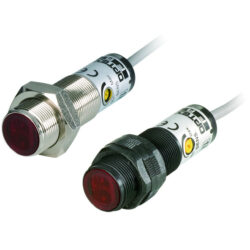 OPTEX FA C2DM-11CN Reflexlichttaster M18 zylindrisch, Metallgehäuse, rote LED, diffus-reflektiv, 110mm, NPN, M12 Verbinder