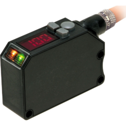 OPTEX FA DR-Q150TP(E) Reflexlichtschranke für transparente Objekte, photoelektrisch, Class 2 Laser, retro-reflektiv, 0 … 1.5m, PNP, P250F, 2m Kabel
