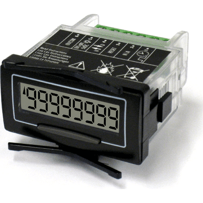 Electronic pulse counter for panel mounting